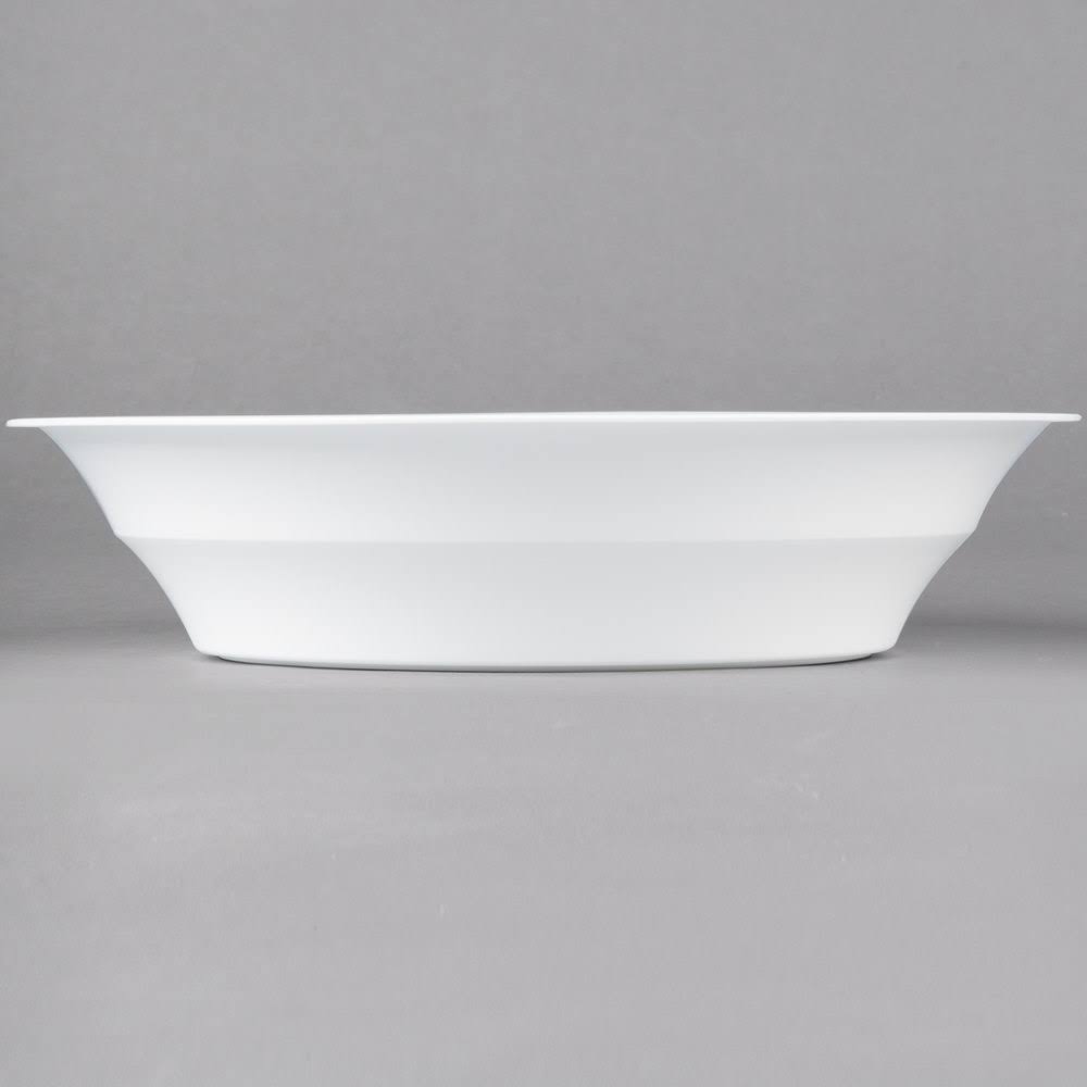 60 oz. White Low Profile Plastic Catering Bowl - 50/Case M583880