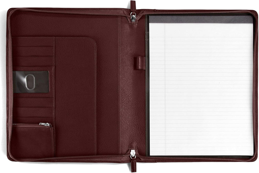 Cognac Zippered Padfolio V710691