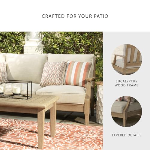 Beige Eucalyptus Patio Sofa with Cushion X443389