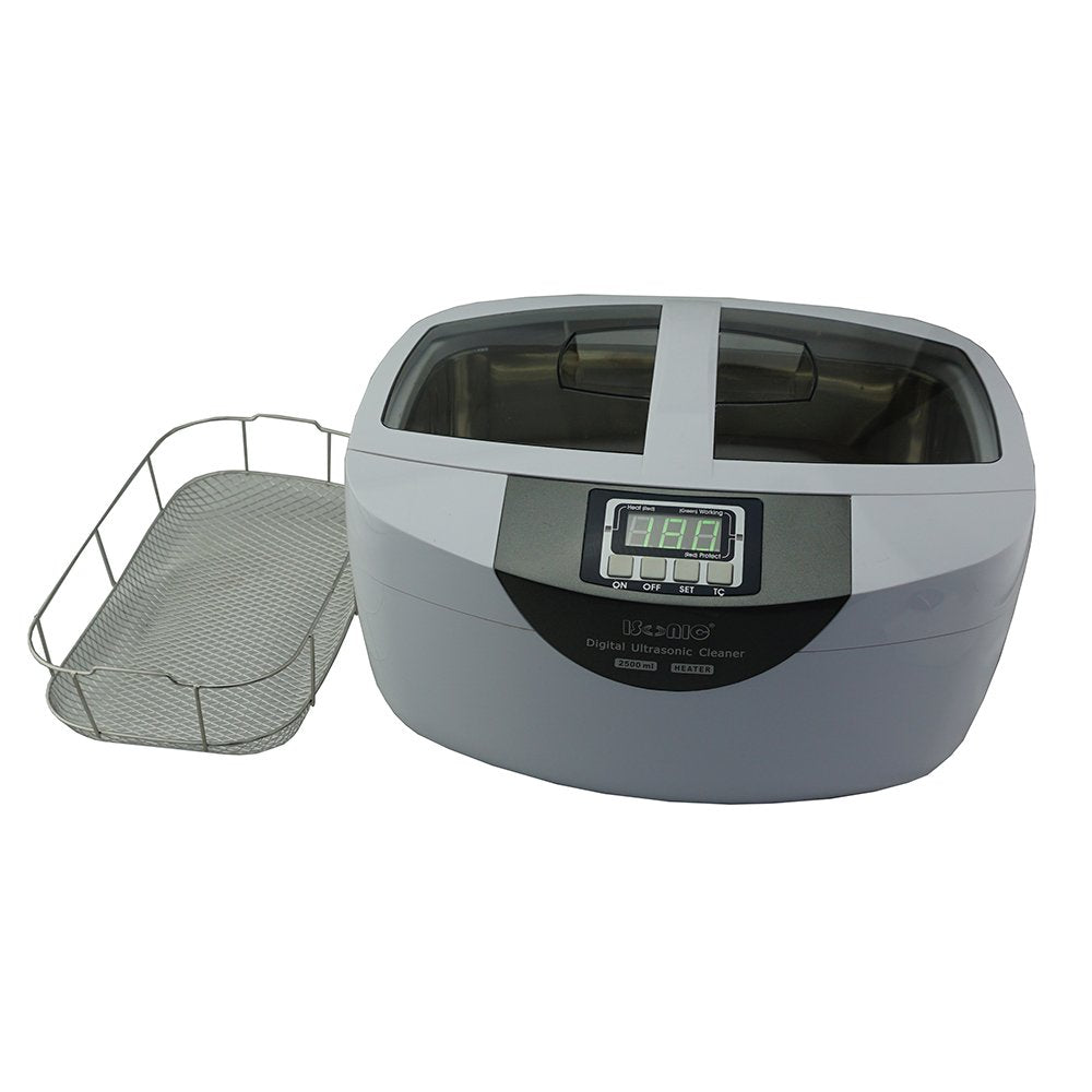Commercial Ultrasonic Cleaner, 2.5L, White, Plastic Tray, 110V Q595125