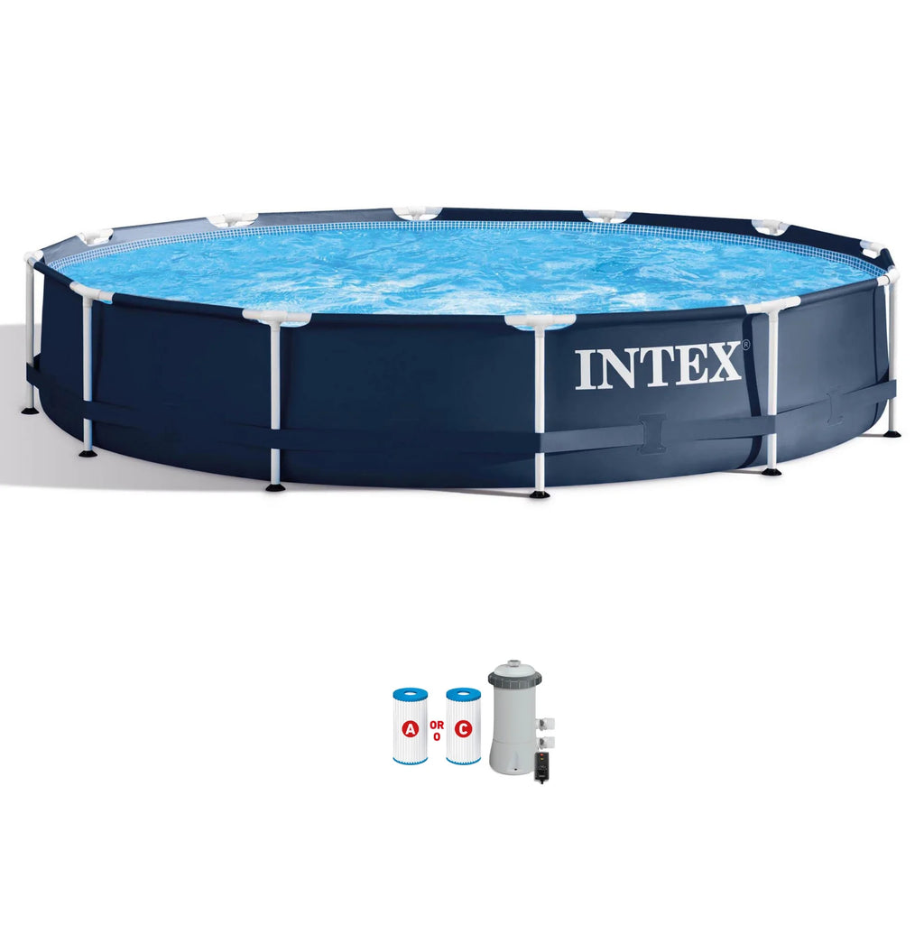 Metal Frame Above Ground Swimming Pool with Pump D613