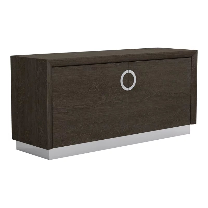 72" High Gloss Gray Lacquer Wood Buffet R49114