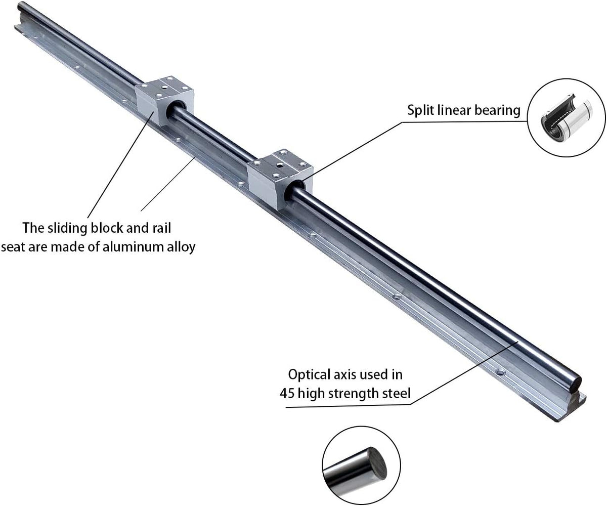 Linear Rail SBR12-1000mm 2Set Slider Guide with 4X SBR12UU Bearing Block X4764