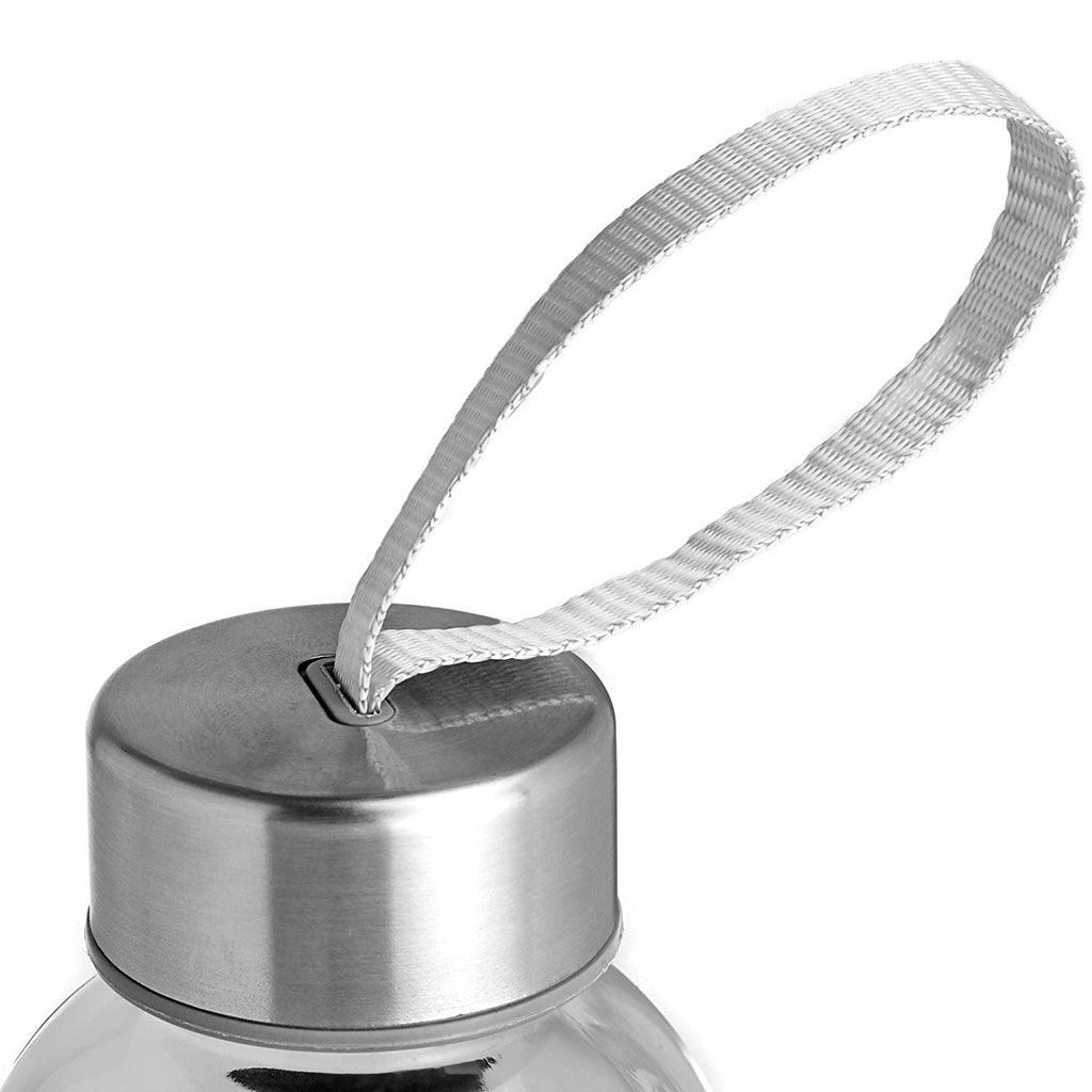 Glass Water Bottle with Lids and Sleeves, 18 oz Pack of 6 A51300