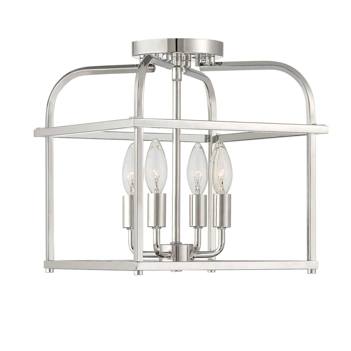 Polished Nickel Four-Light Semi-Flush Mount F64313