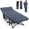 Camping Cot with Cushion Portable Folding Bed (Gray) M149309