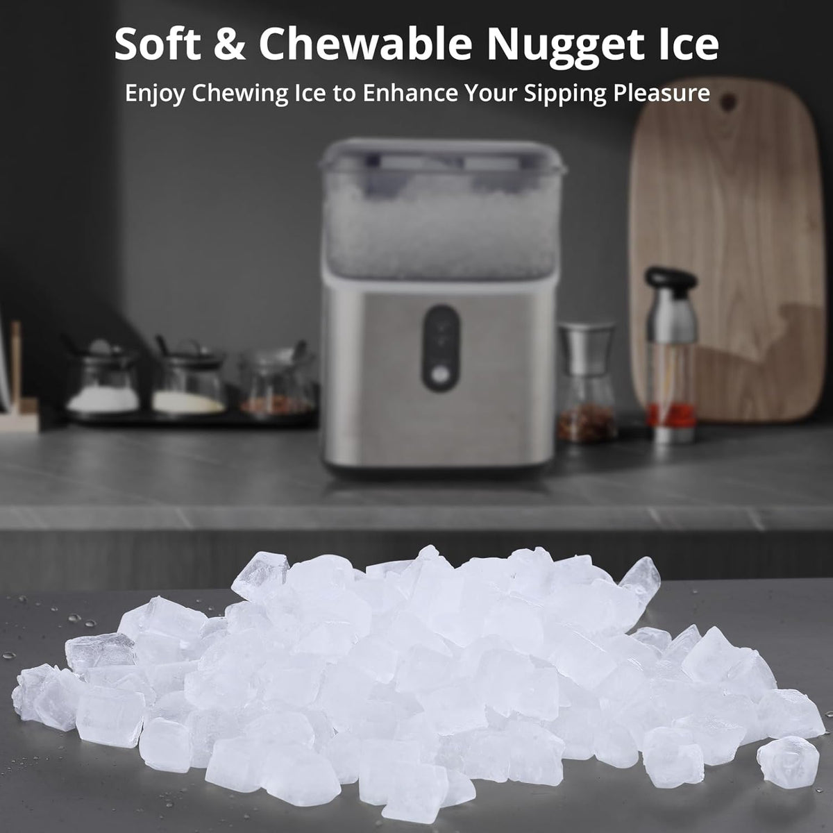Countertop Nugget Ice Maker with Self-Cleaning J19172