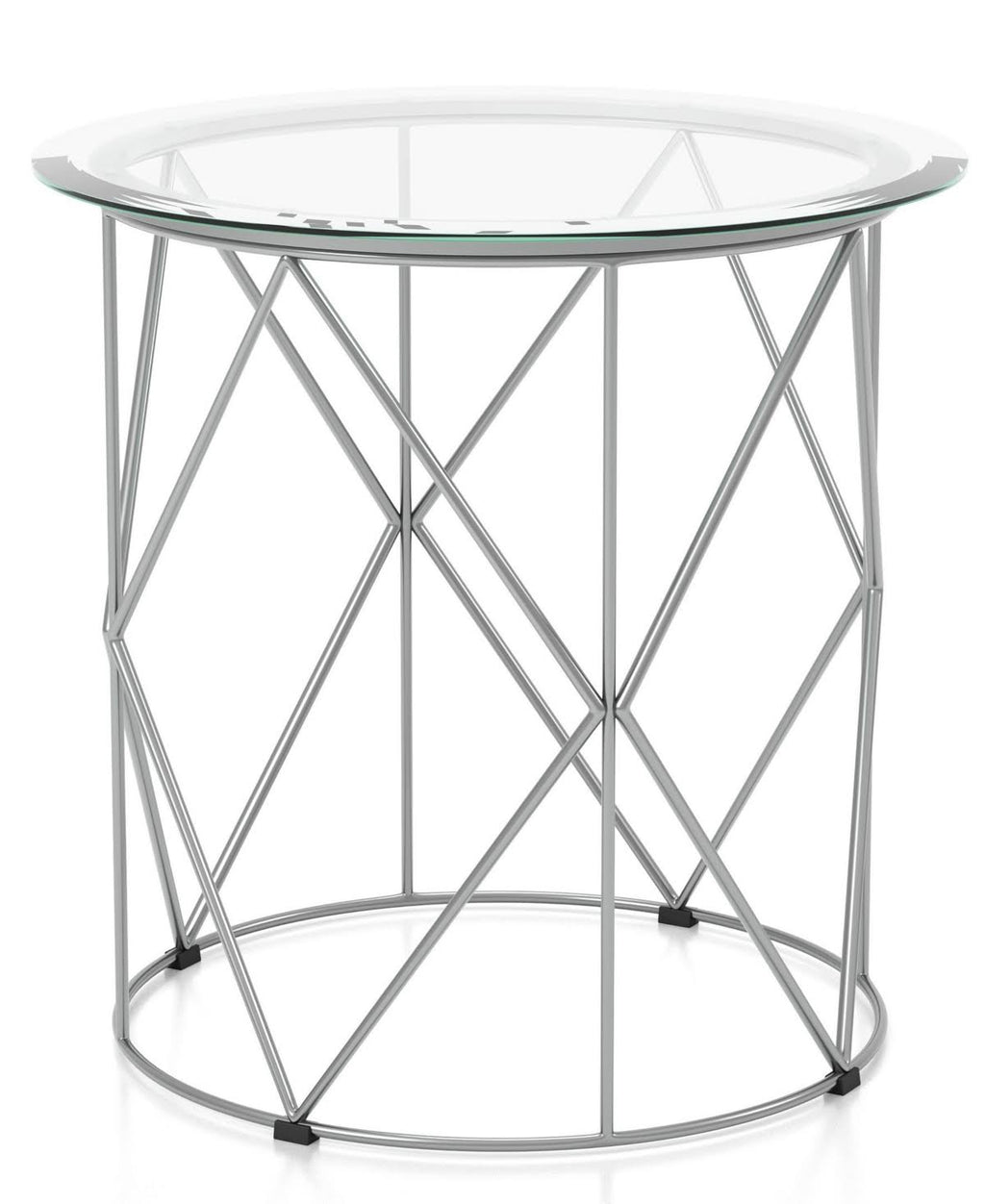 Round Glass Top End Table T60581