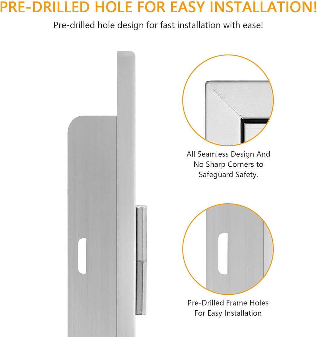 14W x 20H Inch Stainless Steel Outdoor BBQ Access Door E57755