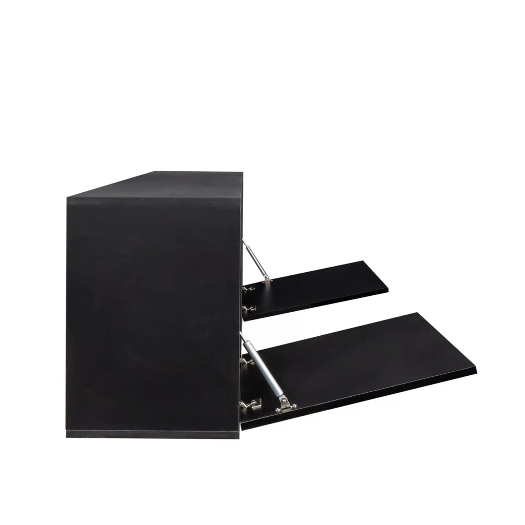 Wall Mounted Floating TV Stand with Shelf and Clamshell Doors L651