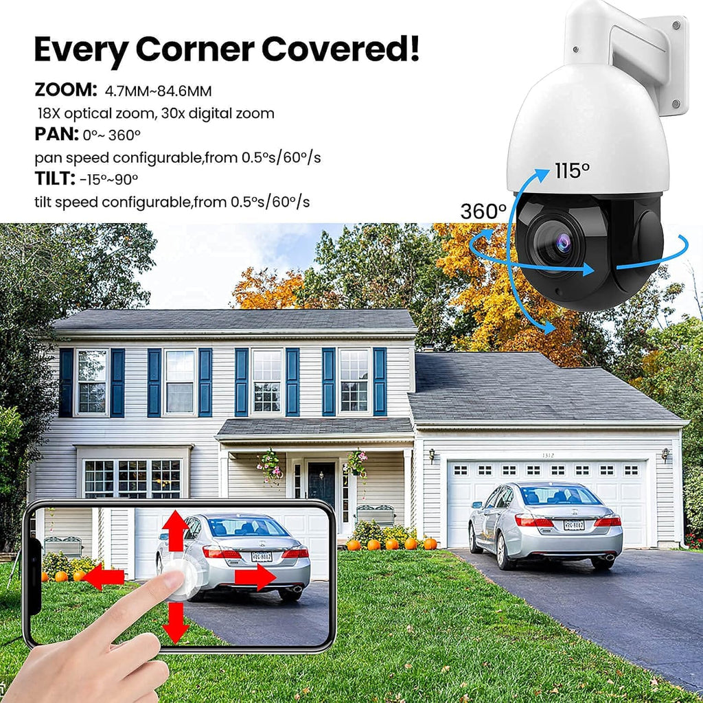 5MP PoE PTZ Security Camera with 18x Optical Zoom Z1065