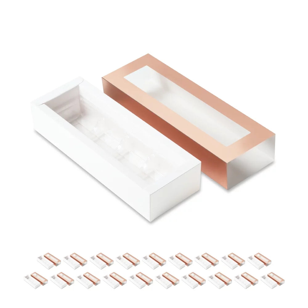 20 Rose Gold Truffle Box with 4-Piece Plastics Tray Q252151