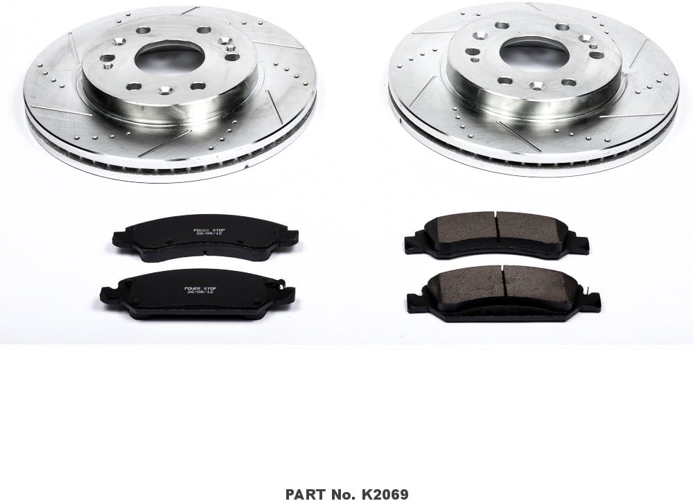 Carbon Fiber Brake Pads with Drilled & Slotted Brake Rotors Kit E69927