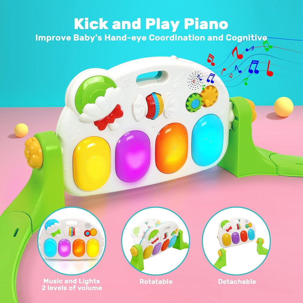 Baby Gym Play Mat with 5 Sensory Teether Toys, Musical Activity Center, Pack of 2 P43854