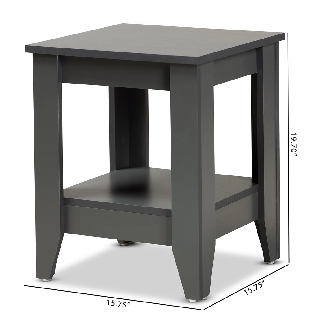 Grey Finished Wood End Table F2873