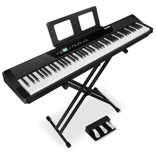 88-Key Weighted Digital Piano with Music Stand and 3-Pedal N8169