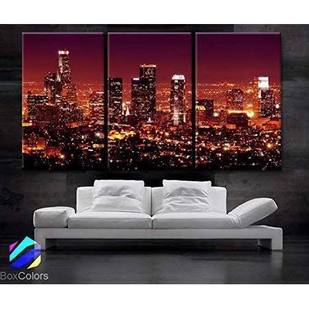 Large 30x60 inch 3 Panels Art Canvas Print Skyline X89001