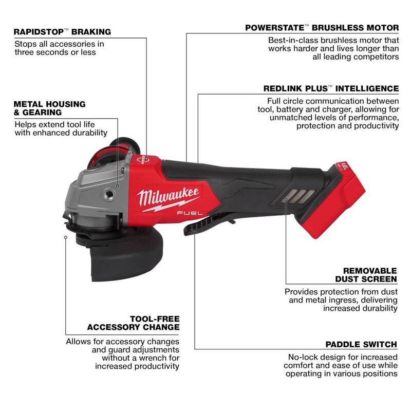 18V Brushless Cordless 4-1/2 in. /5 in. Grinder Kit with Battery D152164