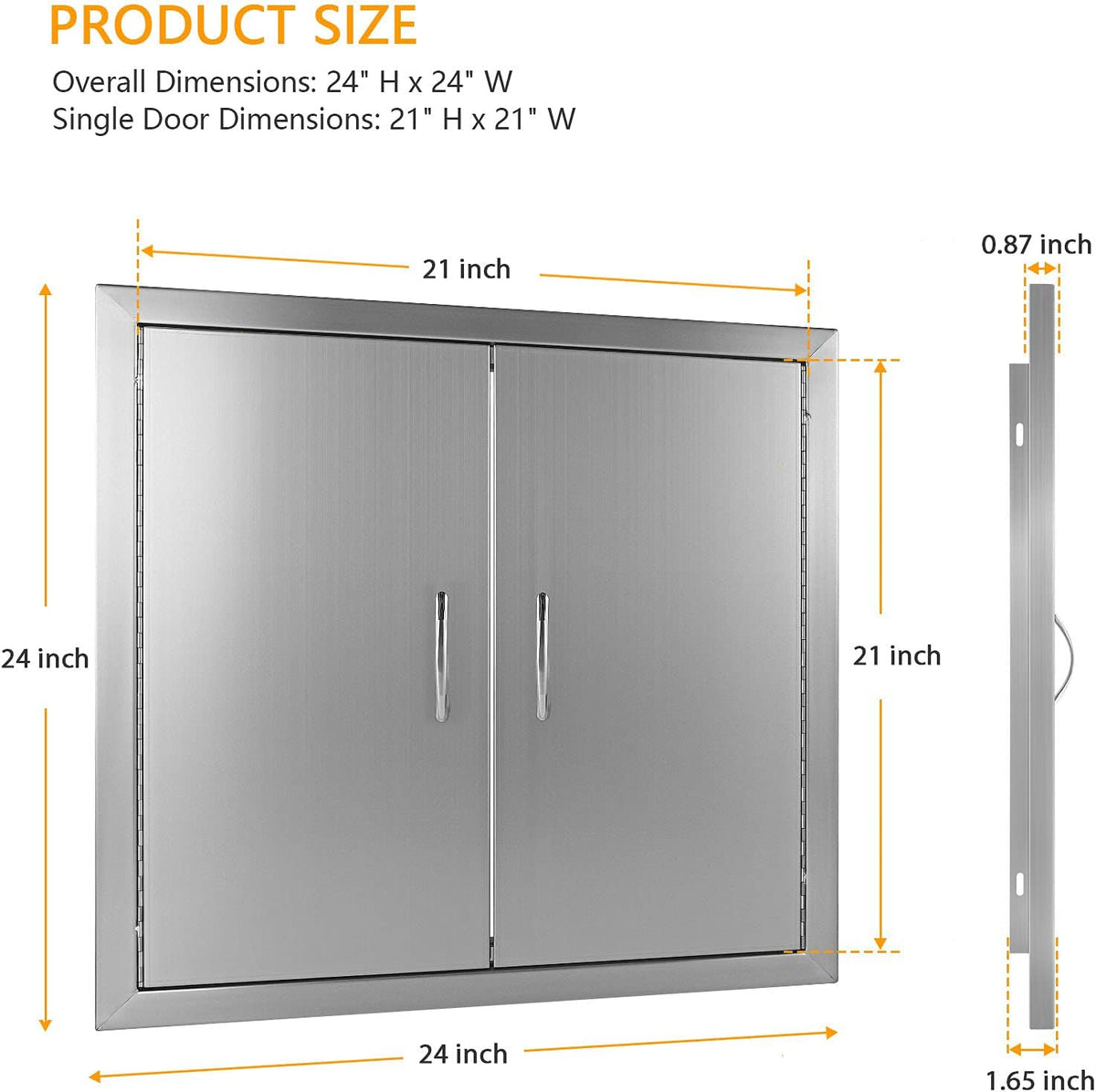 14W x 20H Inch Stainless Steel Outdoor BBQ Access Door E57755