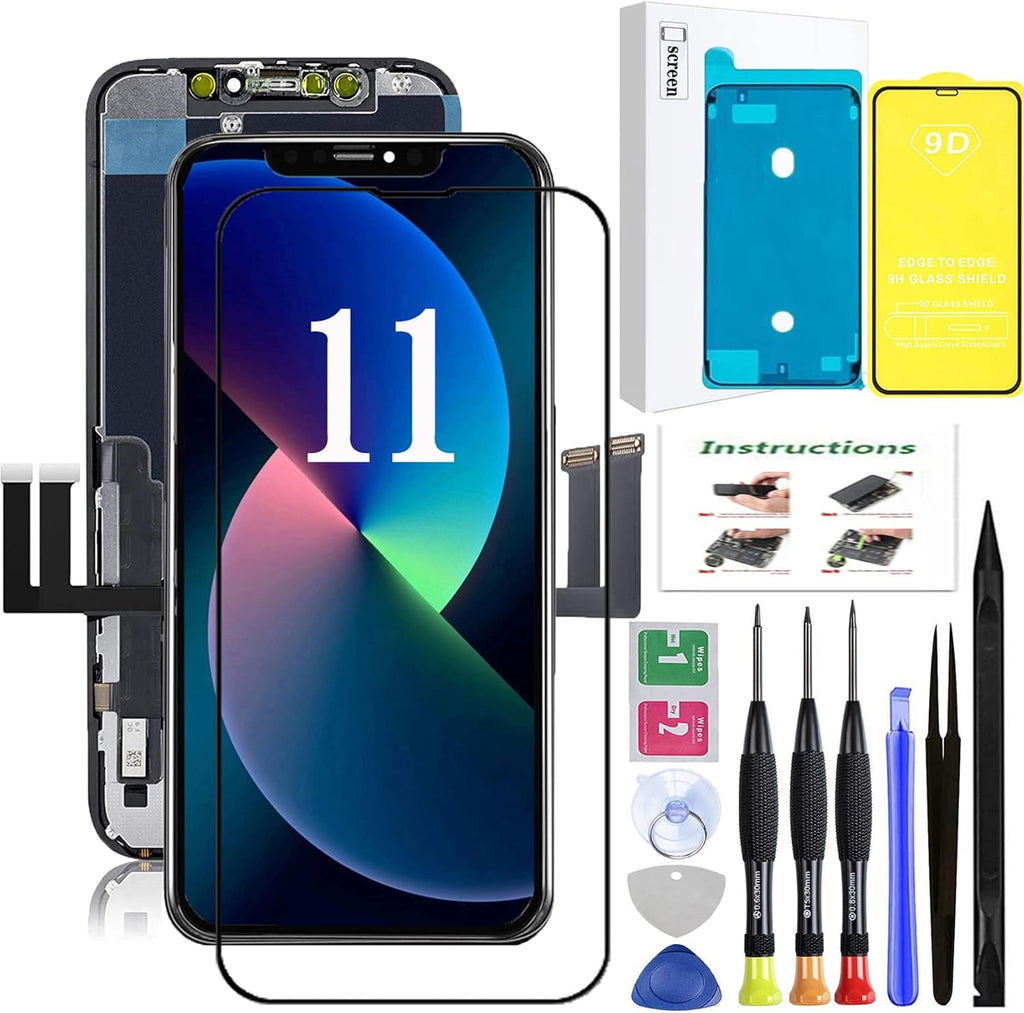 iPhone 11 LCD Display 3D Touch Digitizer Assembly 6.1 inch with Repair Tools and Screen Protector E257089