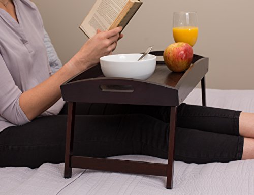 Walnut Bamboo Bed Tray with Folding Legs N184137