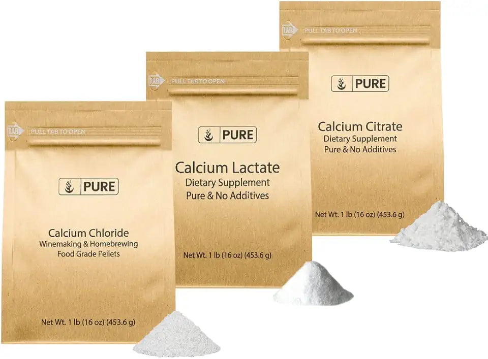 Calcium Bundle 1lb Calcium Chloride Calcium Citrate Calcium Lactate U93114