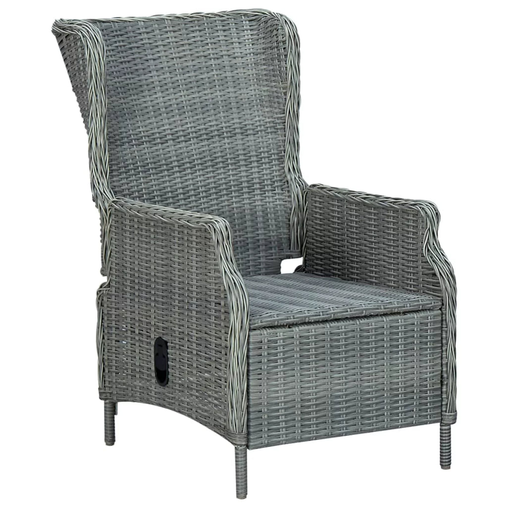 Reclining Poly Rattan Patio Chair with Footstool Y290