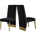 Velvet Dining Chair in Black (Set of 2) J570508