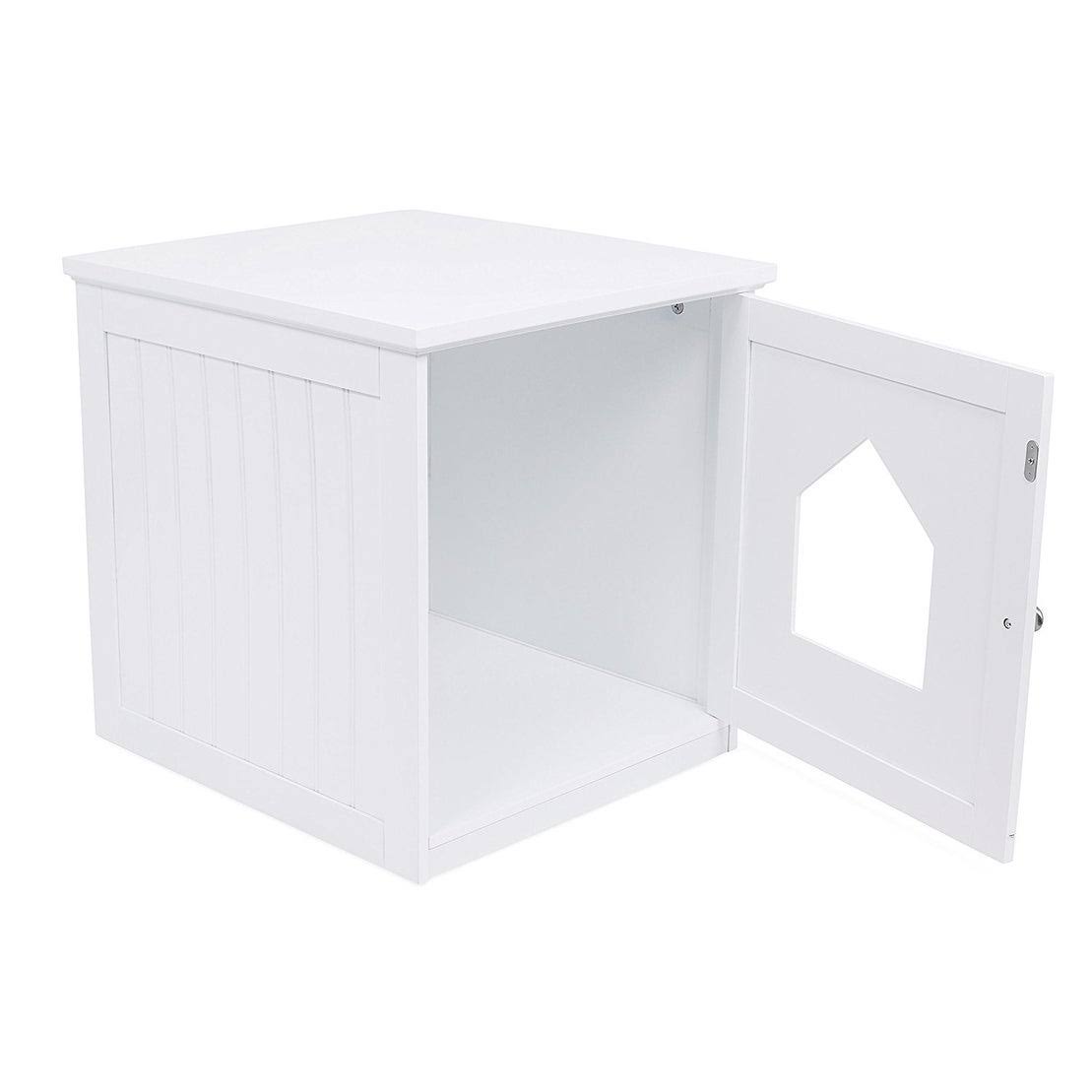 White Decorative Cat House Side Table O84223