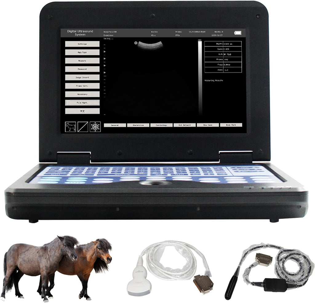 Veterinary Ultrasound Scanner with Convex & Rectal Linear Probe C947