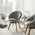 Gray Velvet Swivel Papasan Chair D19647