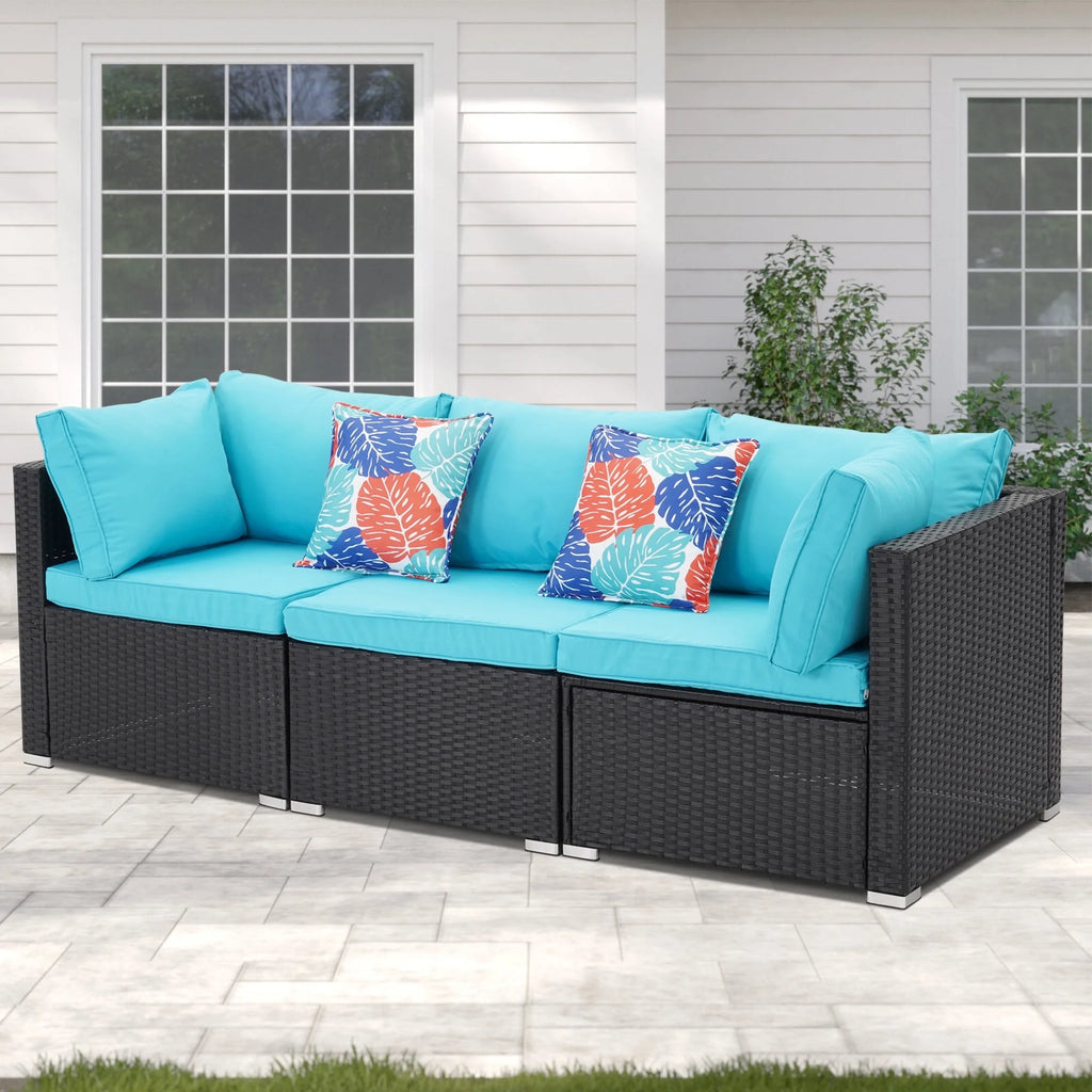 3 Pcs Beige Outdoor Patio Sofa Set I6666