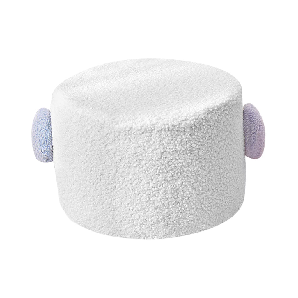 White Small Footstool Ottoman D297