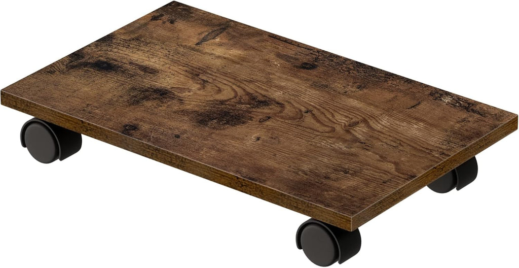 Rustic Brown CPU Stand with 4 Caster Wheels B798845