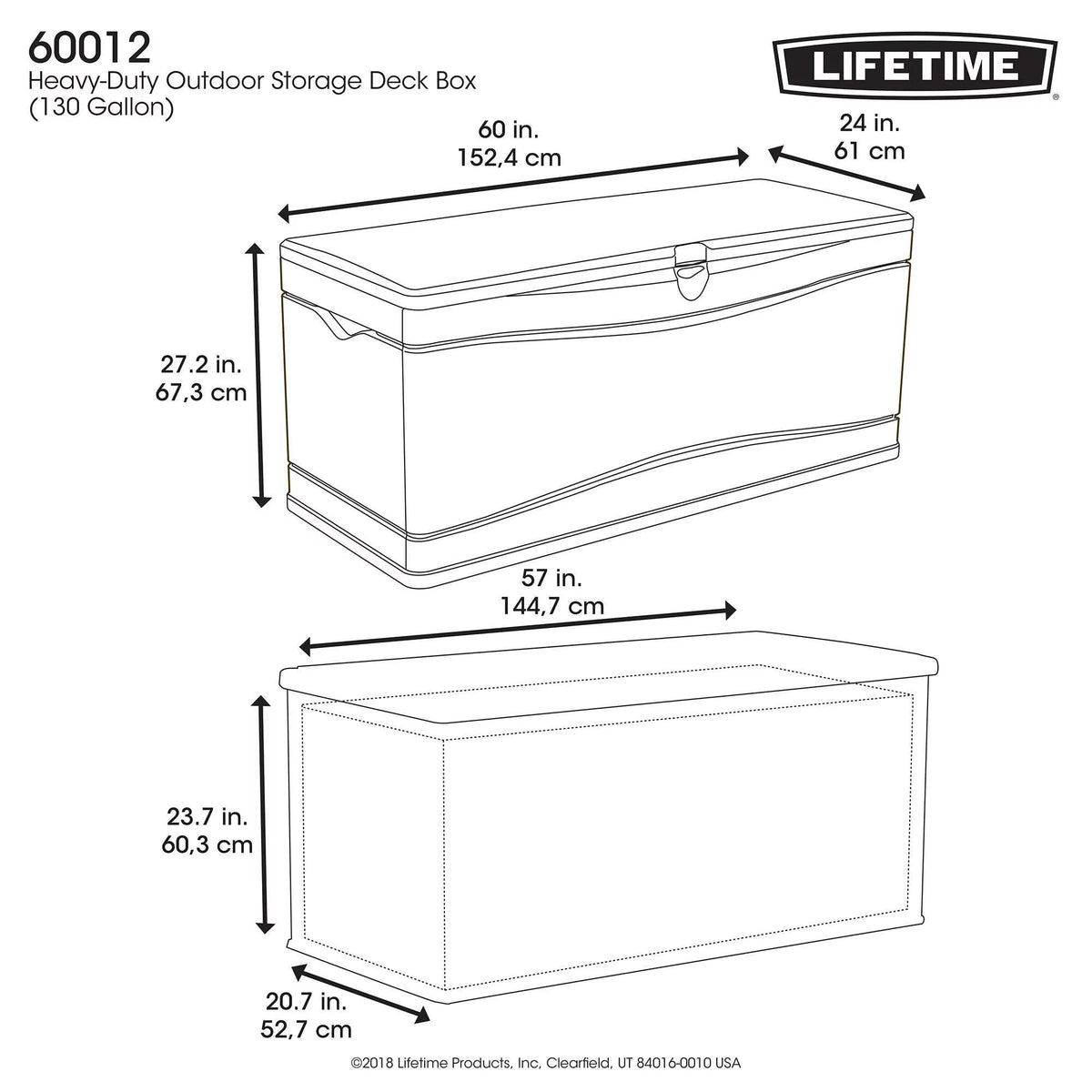 Heavy-Duty 130 Gallon Plastic Deck Box Q112943