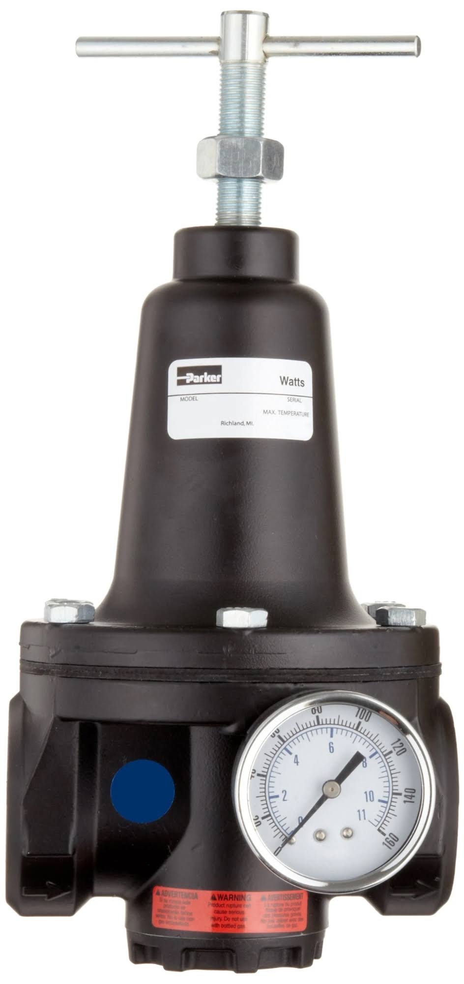 Regulator, 0-125 PSI Pressure Range, Gauge, 500 SCFM, 1-1/2x22 NPT F2922