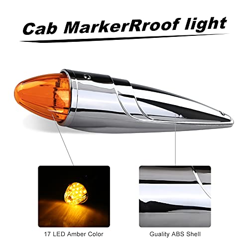 5PCS Amber LED Cab Marker Lights for Heavy Duty Truck C13650