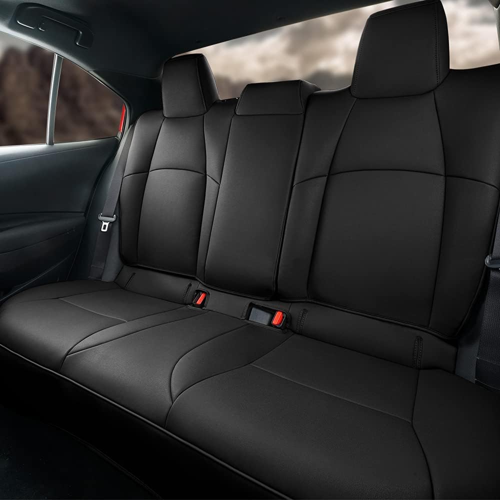 Faux Leather Car Seat Covers Full Set Black L625807