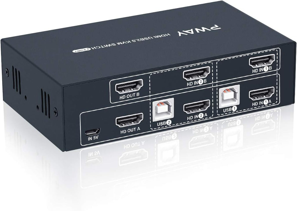 2 Port Dual Monitor HDMI KVM Switch 4K@30Hz O63279