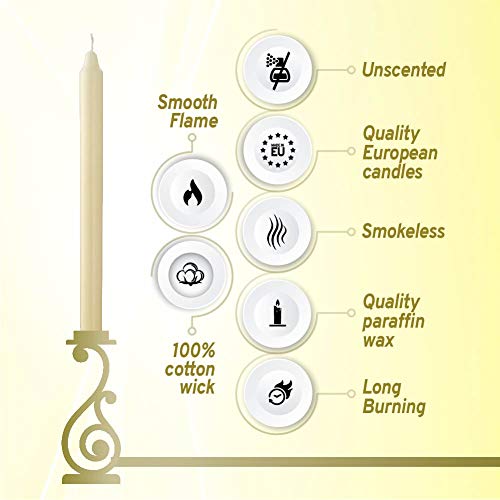 Ivory Unscented Dripless 11.5 Inch Candlesticks Bulk Pack 50 Count D8811