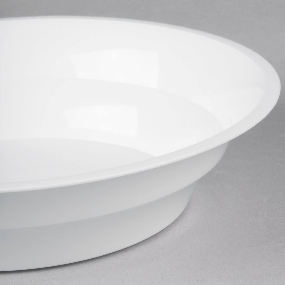 60 oz. White Low Profile Plastic Catering Bowl - 50/Case M583880