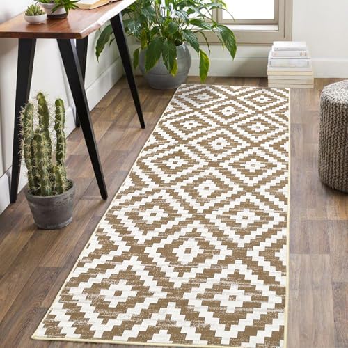 Grey and White 5x7 Washable Low Pile Area Rug Y775085