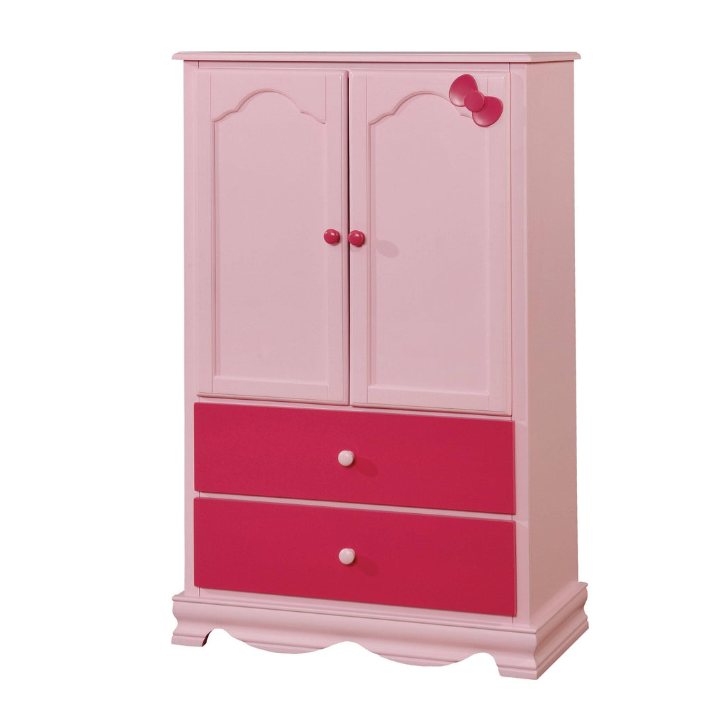 Pink Solid Wood Youth Armoire H16381