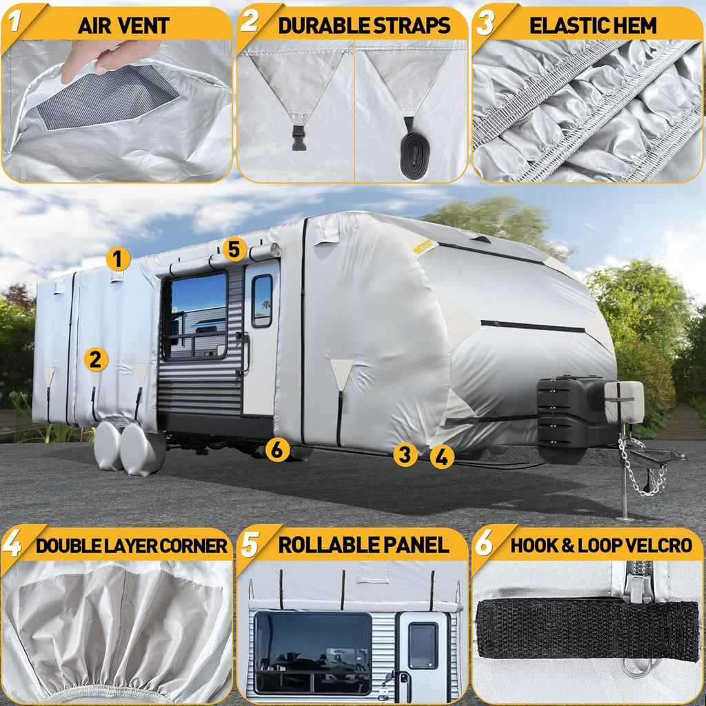 300D Anti-Tear Waterproof Windproof Anti-UV RV Trailer Cover O6663
