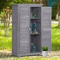 Natural Wood Outdoor Storage Cabinet with Shelves P865207