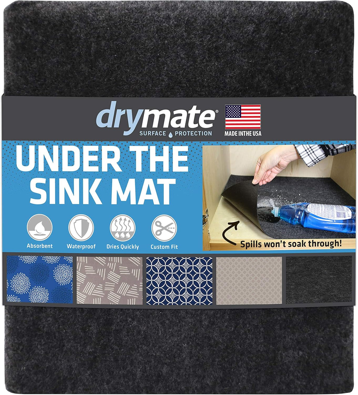 Under The Sink Mat, Cabinet Protection Mat, Shelf Liner - Absorbent Waterproof Slip-Resistant Machine Washable W66770