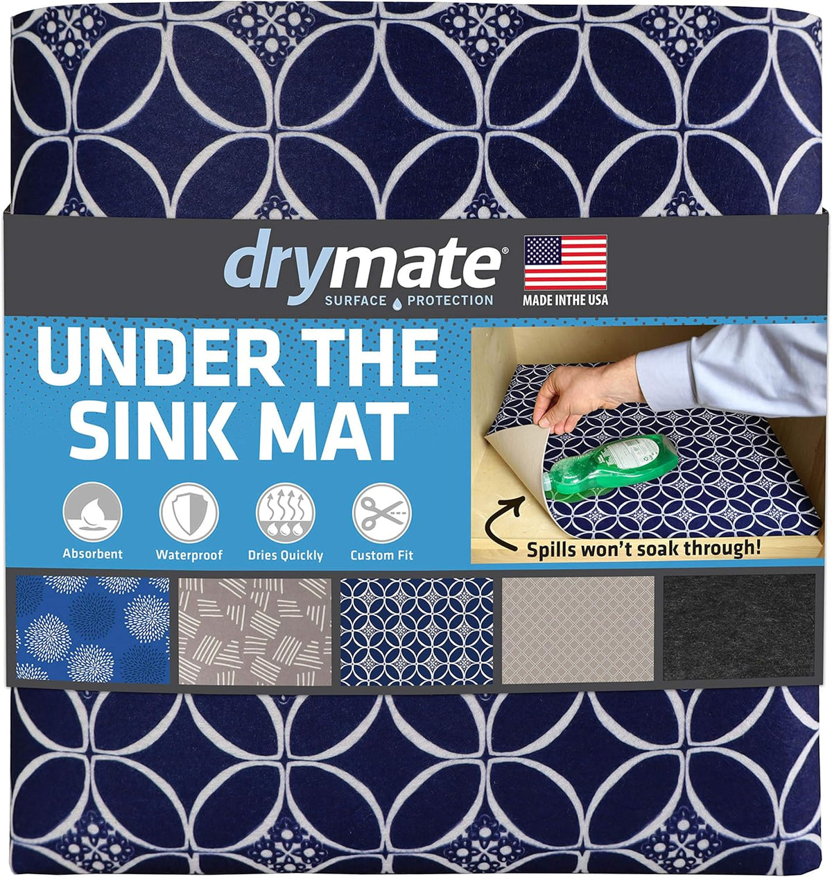 Under The Sink Mat, Cabinet Protection Mat, Shelf Liner - Absorbent Waterproof Slip-Resistant Machine Washable W66770