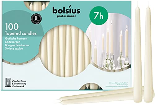 Ivory Taper Candles 100 Count 10 Inch Cotton Wick U27360
