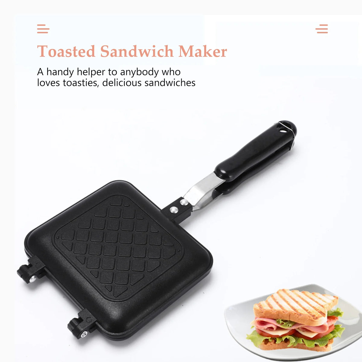 Non-stick Sandwich Maker with Insulated Handle H67207