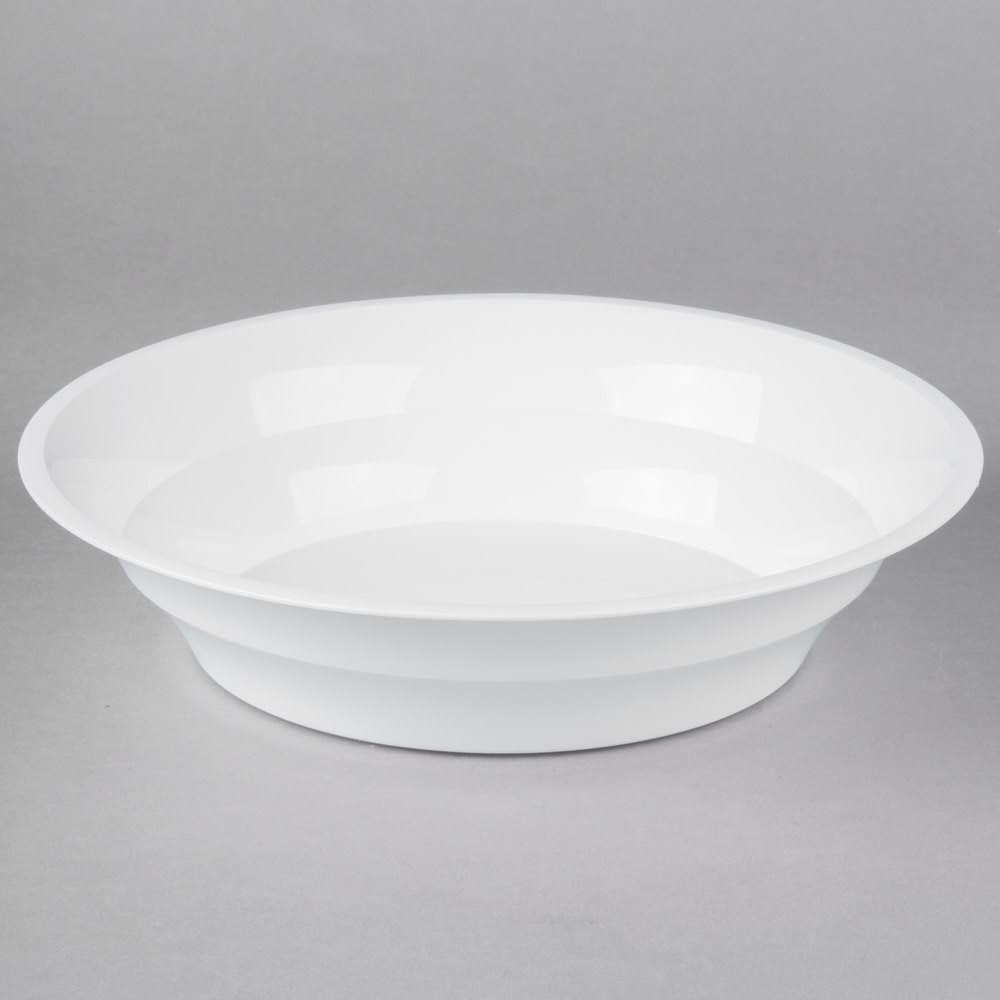 60 oz. White Low Profile Plastic Catering Bowl - 50/Case M583880